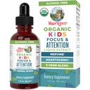 MARYRUTH'S Kids Focus & Attention Drops | USDA Organic Drops | Ginkgo Biloba | Rhodiola Root & Licorice Root | Adaptogenic | Calm | Vegan | Non-GMO | Gluten Free | 30 Servings