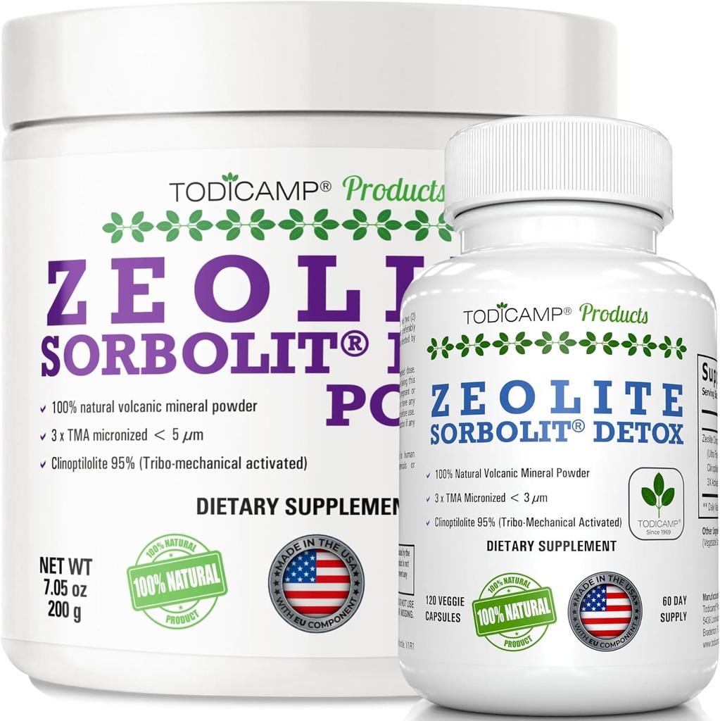 Ζεόλιθος Detox Pack ελάχιστο 60 ημέρες προσφοράς ζεόλιθου κάψουλες και ζεόλιθος σκόνης Bundle