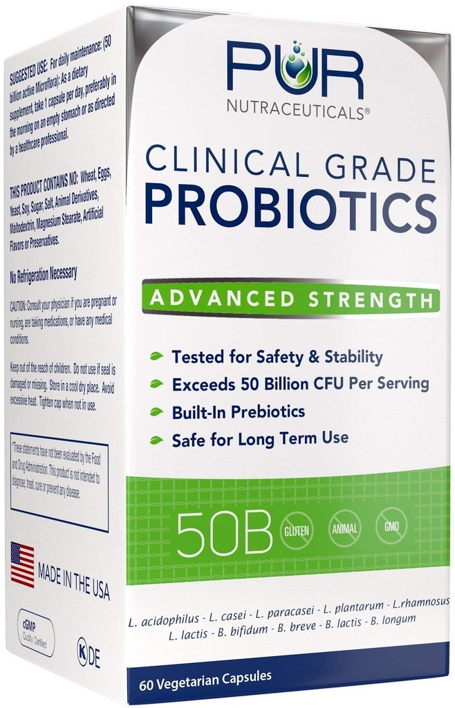 Clinical Grade Probiotics * 50 Billion CFUs/Serving * 10 Strains * Ενσωματωμένο Προβιοτικό * 60 Καθημερινές κάψουλες - 2 Μήνες Προμήθεια * Όλα Φυσικό 100% Made in USA