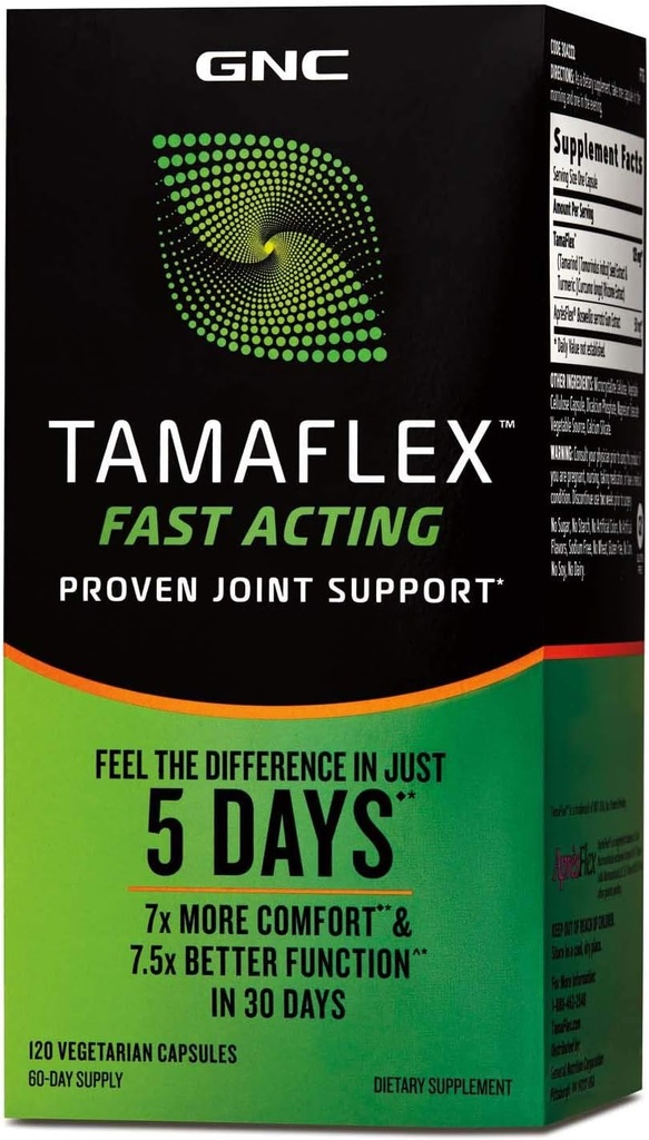 GNC TamaFlex γρήγορη δράση, κοινή υποστήριξη, 120 κάψουλες χορτοφάγων