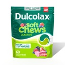 Dulcolax Saline Laxative Soft Chews, Απαλή ανακούφιση δυσκοιλιότητας, Μικτή γεύση μούρου, Υδροξείδιο μαγνησίου 1200 mg, 60 Count
