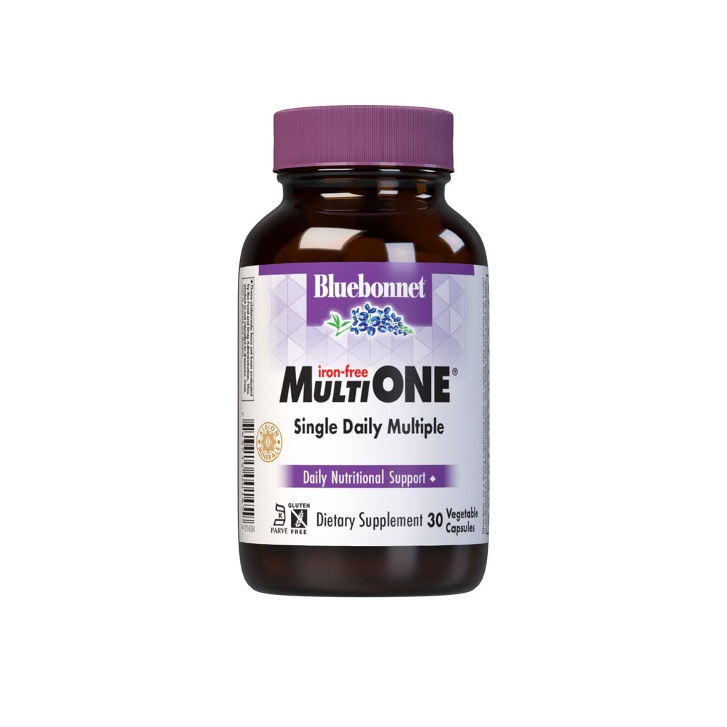 Bluebonnet Nutrition Multi One (Δωρεάν από Iron), Καθημερινή Διατροφική Υποστήριξη*, Kosher Certified, Χωρίς Γλουτένη, Γαλακτοκομικά, Χορτοφαγικά Φιλικά, 30 κάψουλες λαχανικών, 30 εξυπηρετούν