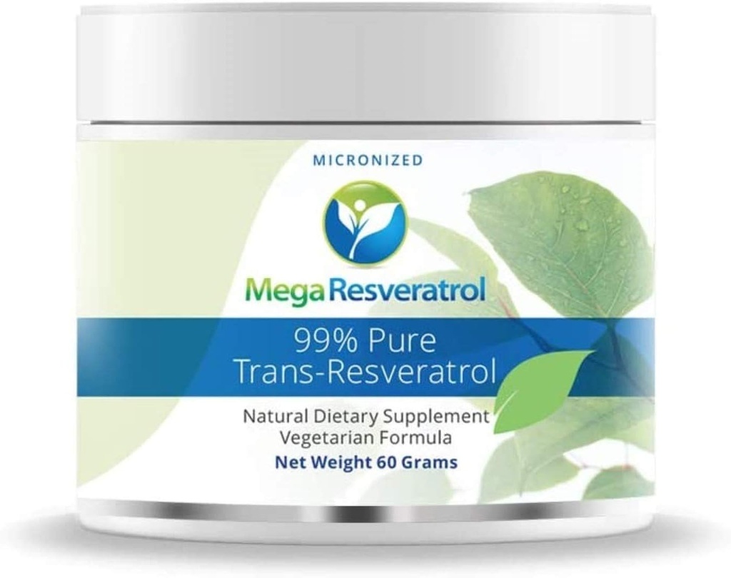 Mega Resveratrol Powder, Pharmaceutical Grade, 99% Pure Micronized Trans-Resveratrol, 60 Grams Powder, Purity Certified. Έκδοχα Δωρεάν.