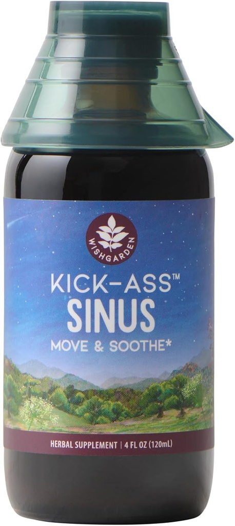 WishGarden Herbs Kick-Ass Sinus - Herbal Sinus Relief, Sinus Confestion Relief and Sinus Pressure Relief for Adults, Natural Sinus Relief and Sinus Decongestant, All Season Sinus Support, 4oz