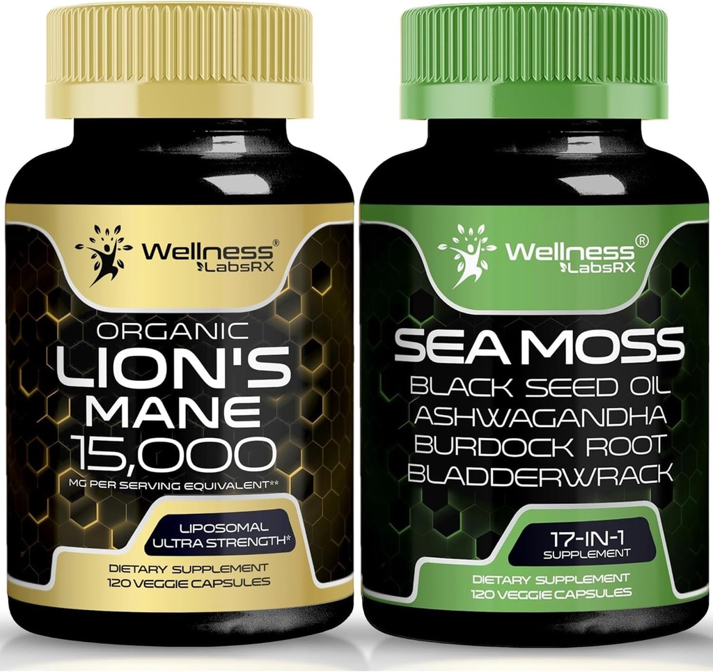 WELNESS LABSRX Irish Sea Capses - Lions Mane συμπλήρωμα κάψουλες 15.000mg