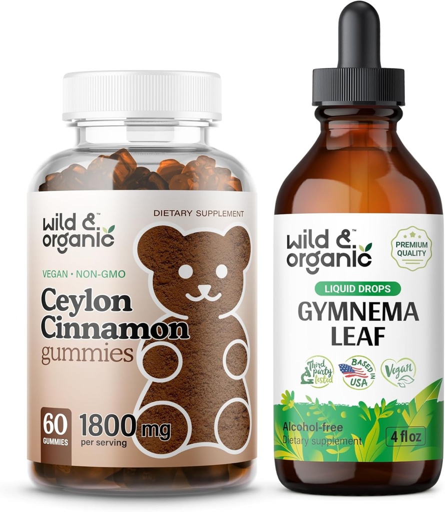 Άγρια & οργανικά Ceylon Κανέλα Gummies & Gymnema Βάμμα