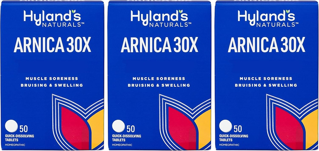 Hyland's Arnica 30x 50 Δισκία (3 Συσκευασία = 150 Δισκία), Μελανίαση, Οίδημα, ανακούφιση από τον πόνο των μυών