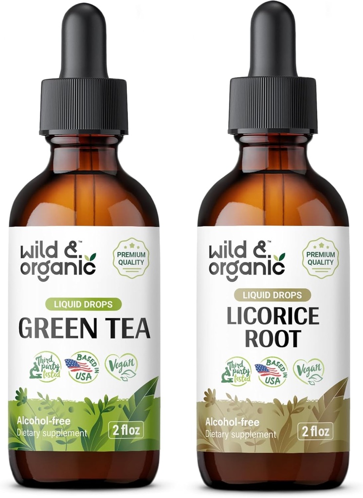 Άγρια & οργανικά πράσινο Tea Βάμμα 2 fl oz & Licorice Βάμμα 2 fl oz