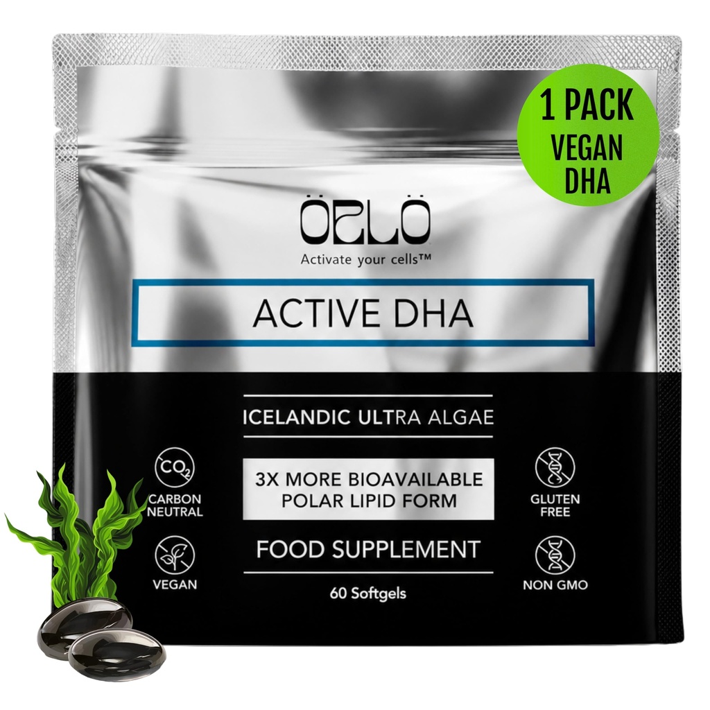 Orlo DHA – Vegan DHA συμπλήρωμα (EPA & DHA) – Ωμέγα 3 Fish Oil & Krill Εναλλακτική – Φυτική βάση Omega-3 Algae Oil – Brain & Heart Support (60 Mini Burpless Softgels)