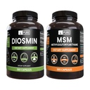 ΑΝΩΤΑΤΑ ΑΡΧΙΚΑ ΣΥΣΤΑΤΙΚΑ Diosmin και MSM Bundle, 365 Καψάκια Κάθε, Χωρίς Μαγνήσιο ή Ρύζι, Πάντα Αγνά