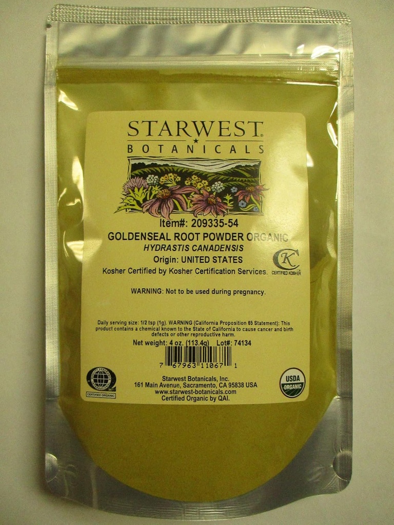 Starwest Βοτανικά οργανική σκόνη ρίζας χρυσού, 4 ουγγιά