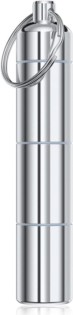 Nipichsha Keychain Hill Holders, Μικρό κουτί χαπιών για την αγορά & τσέπη, Μεταλλικό Tablet Organizer Container, Φορητή Αδιάβροχη Tablet περίπτωση με Keychain για να κρατήσει βιταμίνες, φαρμακευτική αγωγή, ιχθυέλαιο, ασήμι