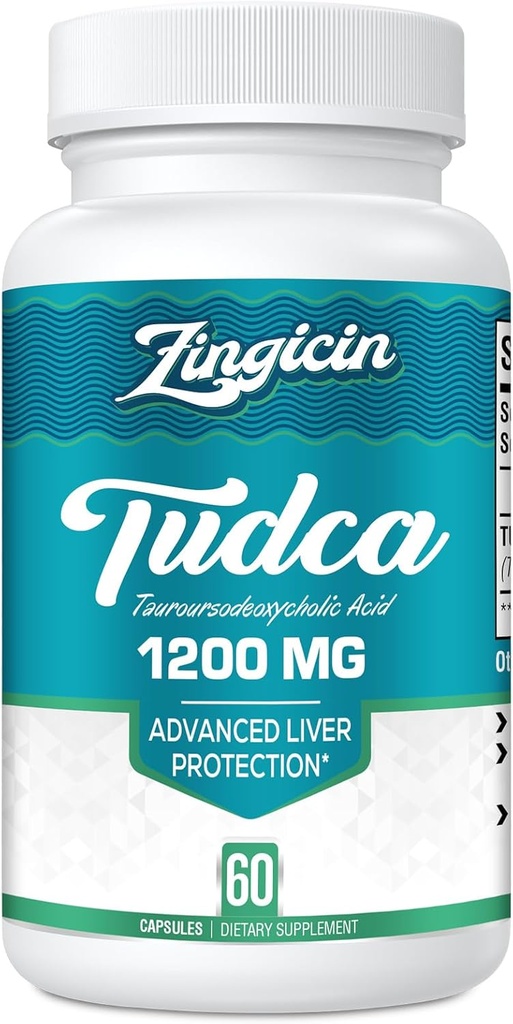 Συμπλήρωμα TUDCA 1200mg - 60 κάψουλες λαχανικών, Ισχυρό TUDCA Άλατα Bile Συμπληρώματα για το συκώτι, δυσπεψία