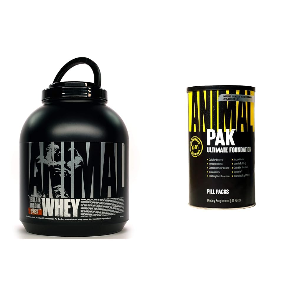 Ζώων Whey Isolate Protein Powder, φορτωμένο για την προπόνηση μετά την προπόνηση και την αποκατάσταση & Pak - βολικό All-in-One Vitamin & Supplement Pack