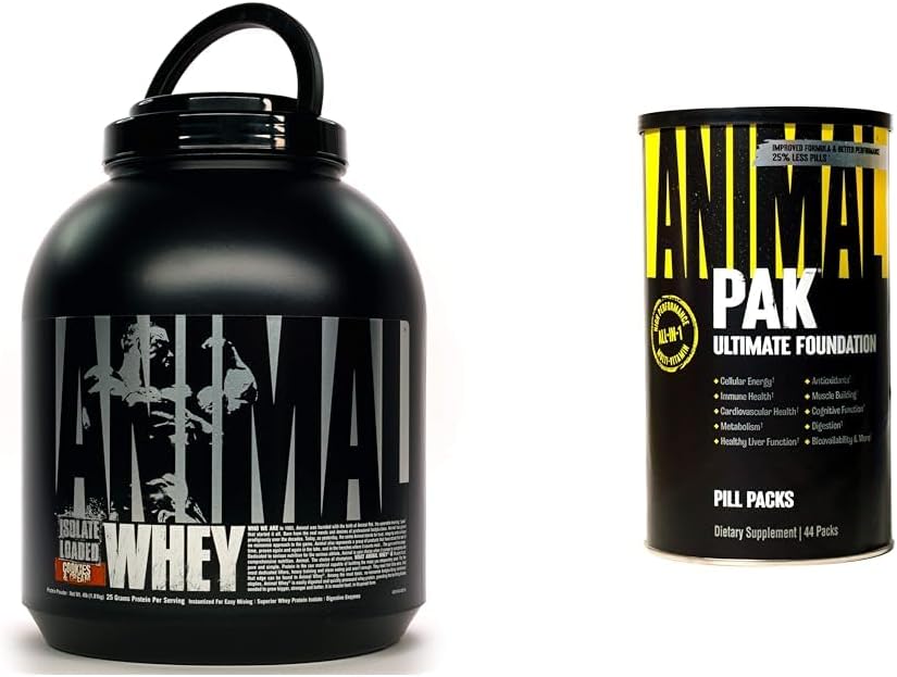 Ζώων Whey Isolate Protein Powder, φορτωμένο για την προπόνηση μετά την προπόνηση και την αποκατάσταση & Pak - βολικό All-in-One Vitamin & Supplement Pack