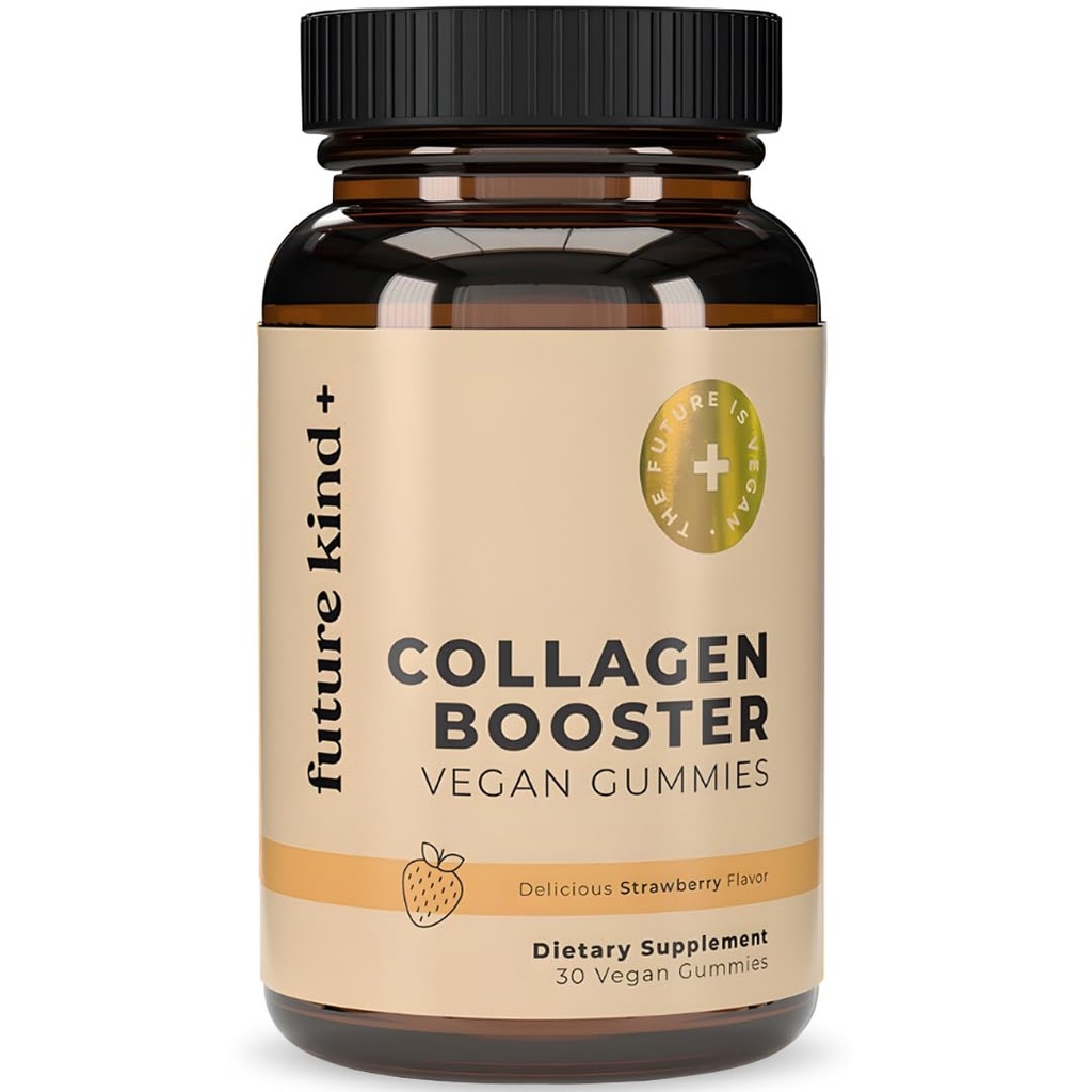 Future Kind Vegan Biotin Gummies for Hair, Skin and Nails – Vegan Collagen Supplement with Vitamin A, C & E – Natural Strawberry Flavor – 30 Gummies