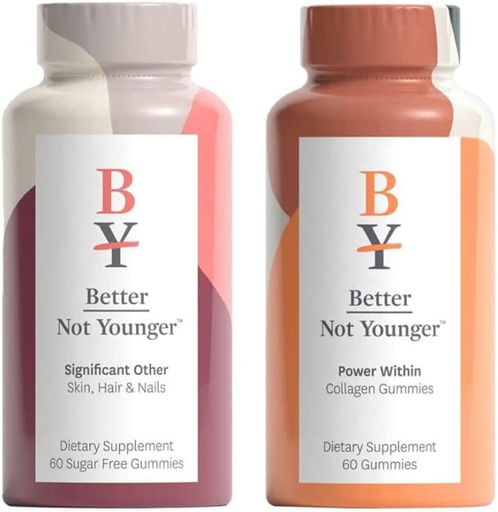 Καλύτερα όχι νεότερη δύναμη μέσα στο δέρμα & Scalp Collagen συμπλήρωμα διατροφής και σημαντικά άλλα μαλλιά, δέρμα, & νύχια συμπλήρωμα διατροφής Bundle, χωρίς γλουτένη μασώμενα Gummies