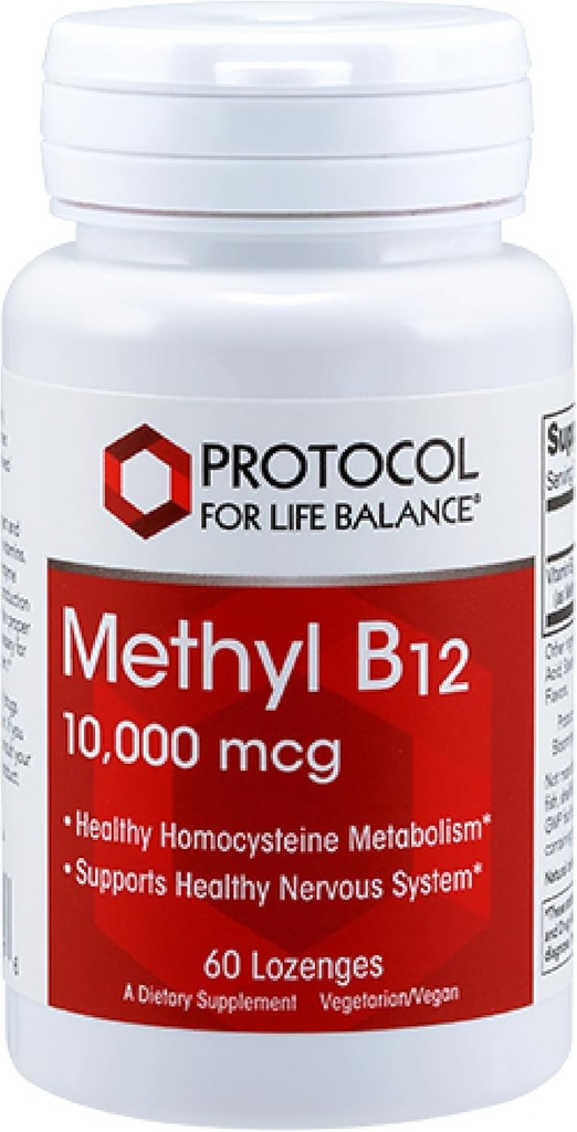 Πρωτόκολλο Methyl B12 10.000mcg - Βιταμίνη B12 - Ενεργειακή υποστήριξη και συμπλήρωμα εγκεφάλου - 60 Lozenges