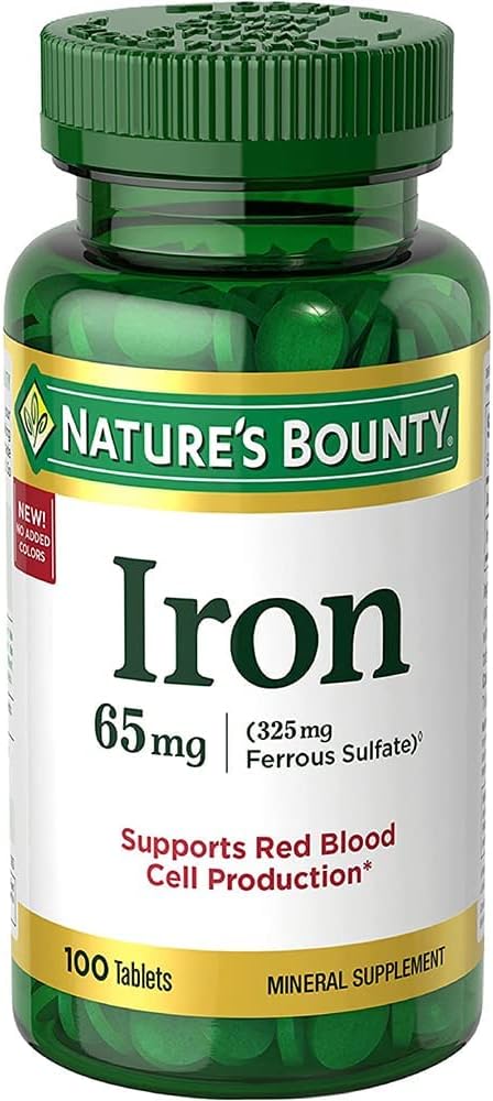 Nature’s Bounty I. Ron 65mg, 325 mg Ferrous Sulfate - Cellular Energy Support - 65mg - 100 δισκία, ..