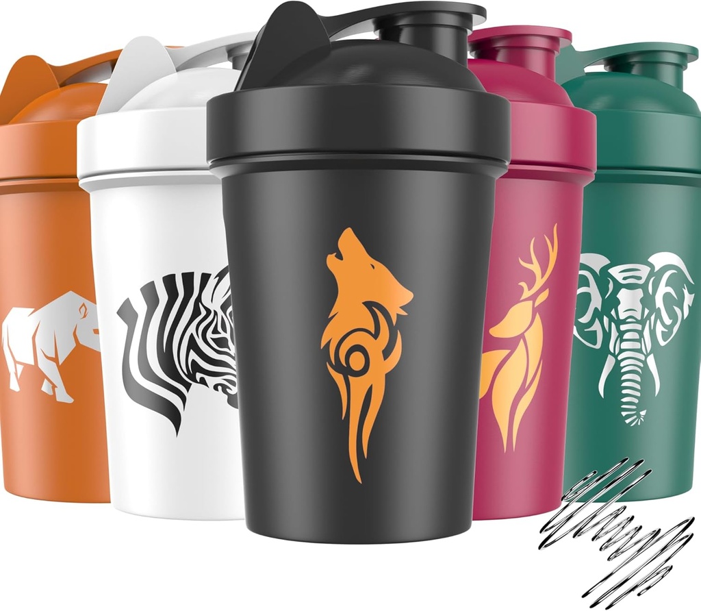 JEELA SPORTS 5 μπουκάλια Σέικερ πρωτεΐνης PACK για τα μείγματα πρωτεϊνών -20 OZ- Πλυντήριο πιάτων ασφαλή κύπελλα σέικερ για τα Shakes πρωτεΐνης - κύπελλο σέικερ για το μπουκάλι Shakender πρωτεΐνης για τα Shakes