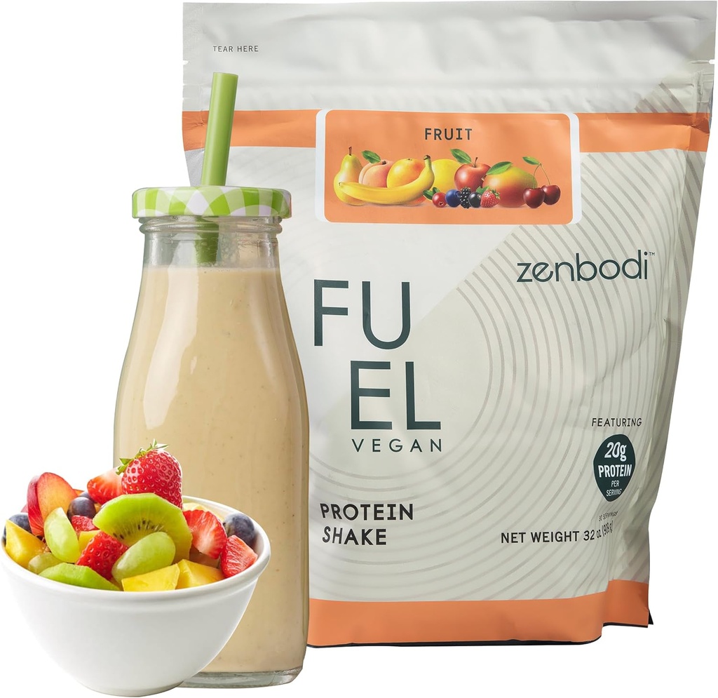 Fuel Vegan Protein Powder Fruit Flavor - 21g of Protein Each Serving, Delicious Plant-Based Blend for Muscle Growth, Crafted from Pea, with Vegan D3, No Artificial Flavors, Gluten-Free