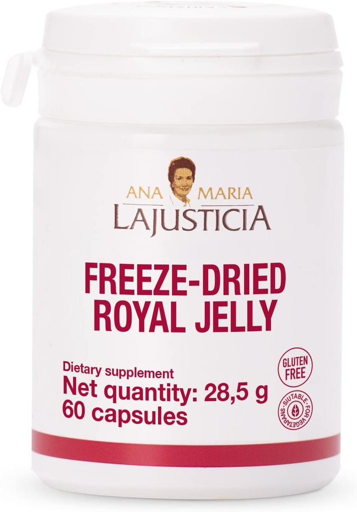 Ana Maria Lajusticia - Παγωμένη Royal Jelly - πακέτο 60 ημερών θεραπείας - πλούσια σε βιταμίνη Β, σίδηρο, φώσφορο και ασβέστιο - Γαλακτοκομικά και χωρίς γλουτένη.