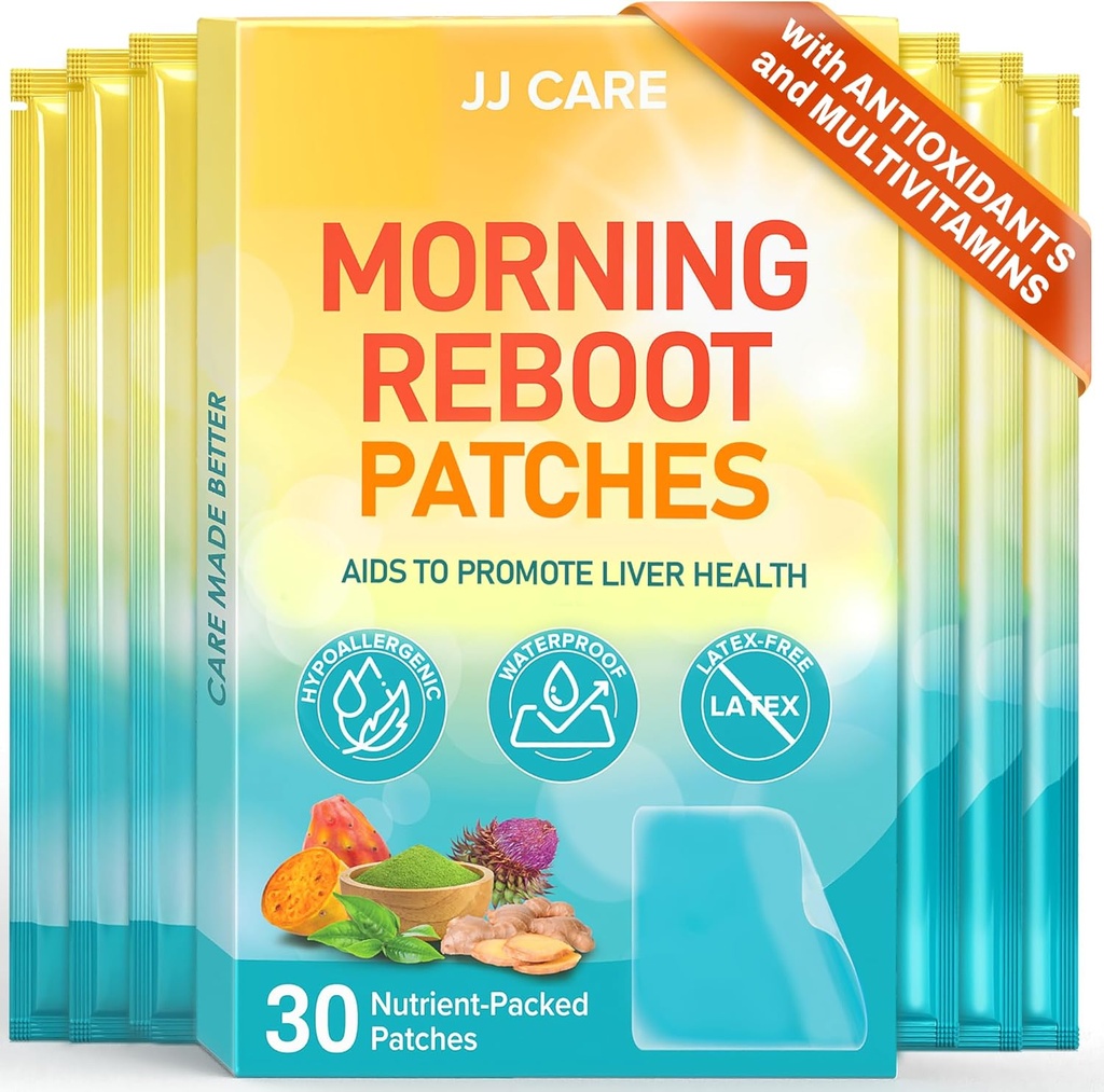 JJ CARE Morning Επανεκκίνηση Patch 30 τμχ, μεμονωμένα τυλιγμένα (με 7 τμχ B12 patches), ξυπνήστε με ευκολία, δέρμα-φιλικά και καλύτερα για Bachelorette Parties