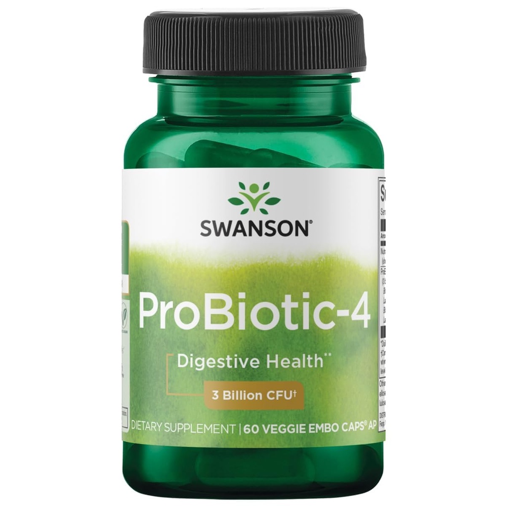 Swanson Probiotic-4 3 δισεκατομμύρια κάψουλες Cfu 60 Veg