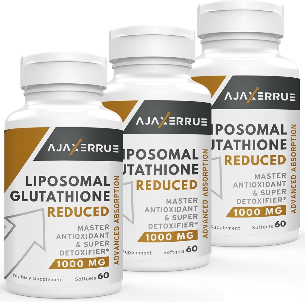 1400 mg Λιποσωμική Γλουταθειόνη, Συγκρότημα Ανώτερης Απορρόφησης Μειωμένο Συμπλήρωμα Γλουταθειόνης με Βιταμίνη C, Υαλουρονικό Οξύ, Κύριο Αντιοξειδωτικό για Ηπατικό Detox, Εγκέφαλο, Δέρμα