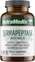 NutraMedix Serrapeptase συμπλήρωμα με πρωτεολυτικά διεγερτικά ένζυμα για γυναίκες & άνδρες - Inulin Prebiotic Fiber για την υγεία των ούρων & κοινή υποστήριξη - Γαλακτοκομικά, σόγια & χωρίς γλουτένη (120 κάψουλες)