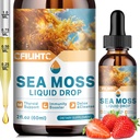 Sea Moss Liquid Drops Supplement, Irish Sea Moss with Soursop Black Elderberry Ashwagandha Burdock Root - Multivitamins Seamoss Liquid Drops Support Antioxidant, Immune, Skin Gut Health, 2 Fl Oz