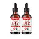 LIQUIDHEALTH USDA Organic Methyl Vitamin B12 Methylcobalamin Liquid Drops with Tart Cherry Juice - Boost Energy, Immune Support, Bελτίωση μνήμης & συγκέντρωσης - USA Made, Vegan, Non-GMO (2 Pack)