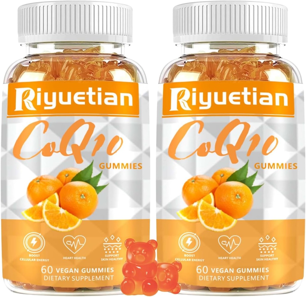 2 τεμ.COQ10 Gummies - CoQ10 500mg + Omega-3 EPA/DHA + Γλυκινικό μαγνήσιο + Κιτρικό ψευδάργυρο, για την υποστήριξη της υγείας της καρδιάς, της παραγωγής ενέργειας, του ανοσοποιητικού συστήματος και της απορρόφησης ορυκτών