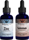 WellnessOne Ionic Liquid Zinc & Selenium Liquid Drops - Zinc Selenium Bundle to Support Immune System & Thyroid & Heart Health - 1.67 fl oz Zinc & Selenium Liquid Drops