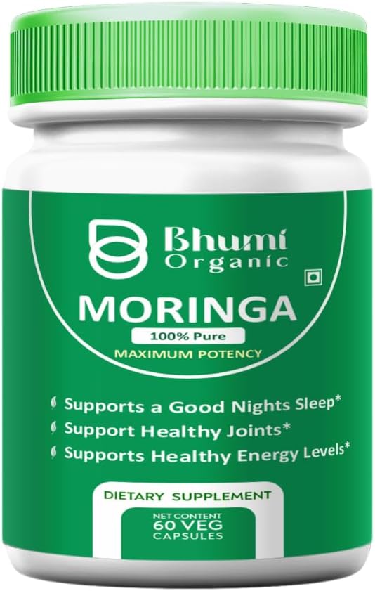 Moringa Κάψουλες σκόνης - 800mg καθαρής σκόνης θρεπτικών συστατικών-Rich Moringa (60 Veg.CAPS)