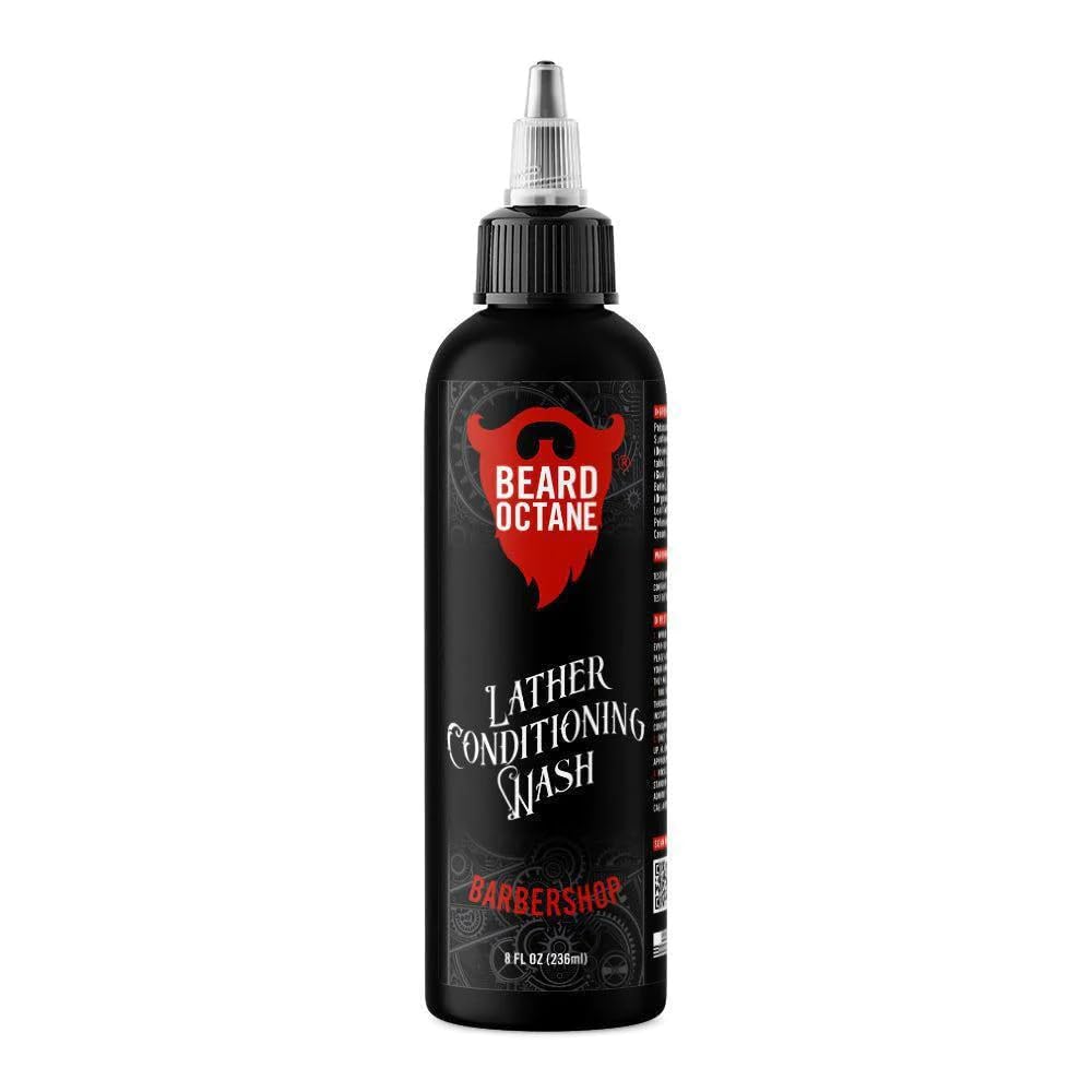 Beard Octane: Barbershop Beard Wash - 8oz Beard Shampoo - Καθαρίζει & Ενυδατώνει τους γάιδαρους w/Shea Butter - Μαλακότερους γάδους - Κατασκευασμένο στις ΗΠΑ