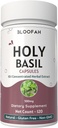 Holy Basil Leaf Capsules 500mg | Concentrated 10:1 Extract Ocimum tenuiflorum Herbal Supplement | Non-GMO, Gluten-Free | Easy to Swallow (120 Count (Pack of 1))