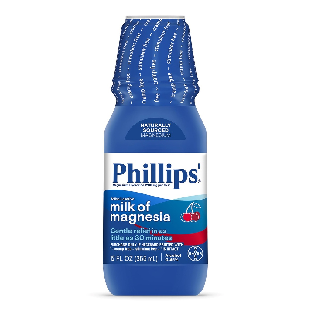 Γάλα Μαγνησίας, Υγρό Laxative, Άγρια γεύση κεράσι, 12 oz, Διεγερτικό & Cramp Δωρεάν Ανακούφιση της περιστασιακής δυσκοιλιότητας, # 1 Γάλα Μαγνησίας Brand