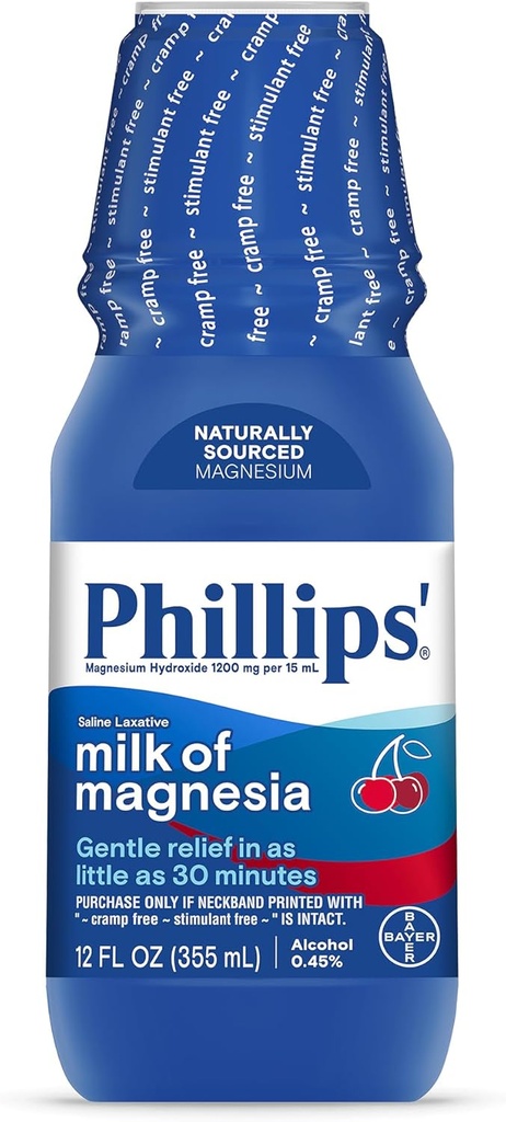 Γάλα Μαγνησίας, Υγρό Laxative, Άγρια γεύση κεράσι, 12 oz, Διεγερτικό & Cramp Δωρεάν Ανακούφιση της περιστασιακής δυσκοιλιότητας, # 1 Γάλα Μαγνησίας Brand