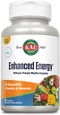 KAL Enhanced Energy Supplements, Once Daily Whole Food Multivitamin for Women and Men, Iron Free, 23 Essential Vitamins, Minerals, Super Foods, Digestive Enzymes, 60-Day Εγγύηση, 60 Serv, 60 VegTabs