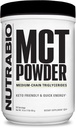 NutraBio MCT σκόνη, Τριγλυκερίδια μέσης αλυσίδας, αύξηση βάρους Lean, Keto φιλικό, 1 lb. Κόνις - 50 εξυπηρετήσεις