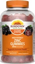 Sundown Υψηλής ισχύος Gummies ψευδάργυρος, 90 κόμης