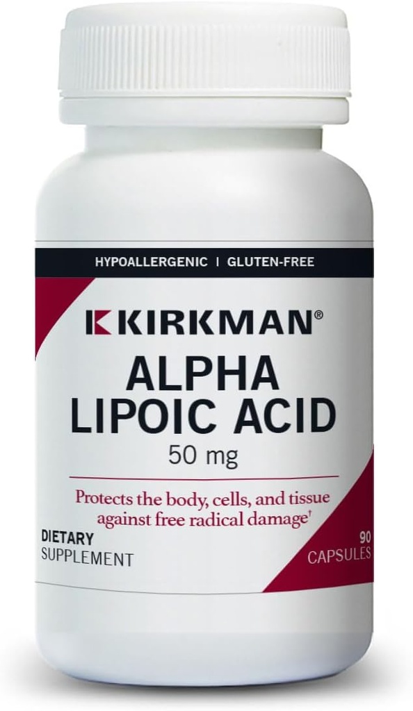 Kirkman - Alpha Lipoic Acid 50 mg - 90 Capsules - Potent Antioxidant - Protects Against Harmful Radicals - Hypoallergenic