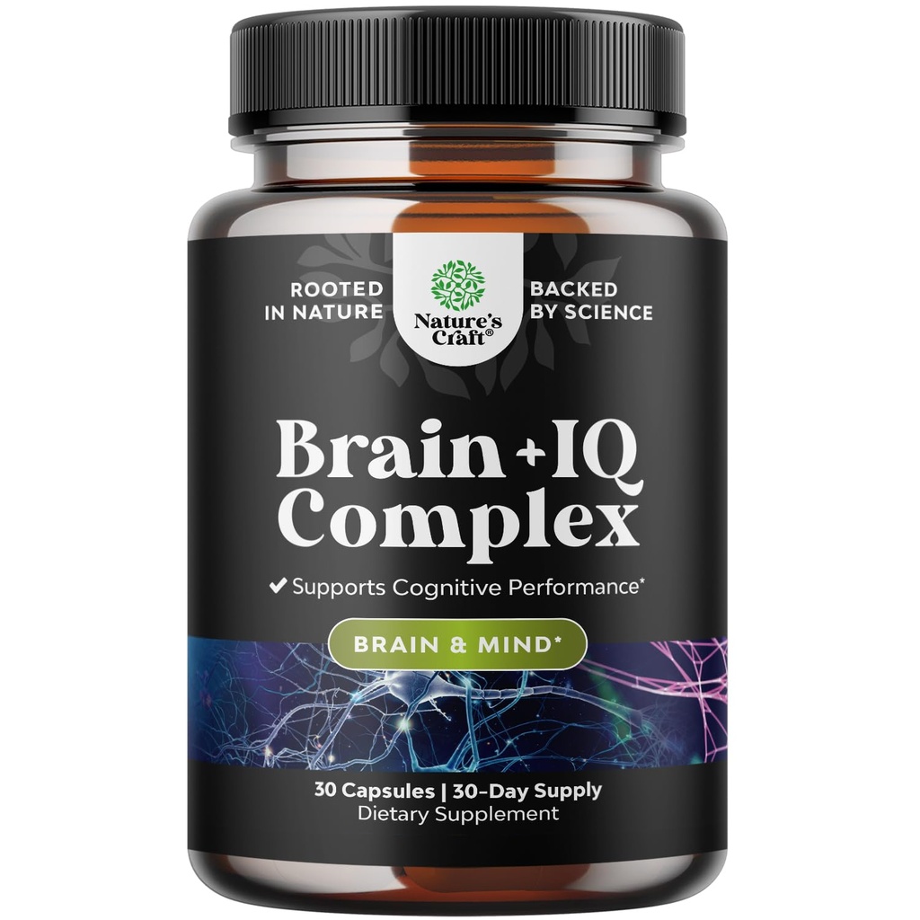 Nootropic Memory Supplement for Brain Support - Χάπια μνήμης για το Brain Boost και το Natural Energy Booster - Βιταμίνη Β 12 Bakopa Monnieri Rhodiola Rosea DMAE Ginkgo Biloba Phosphatidylserine Συμπλήρωμα
