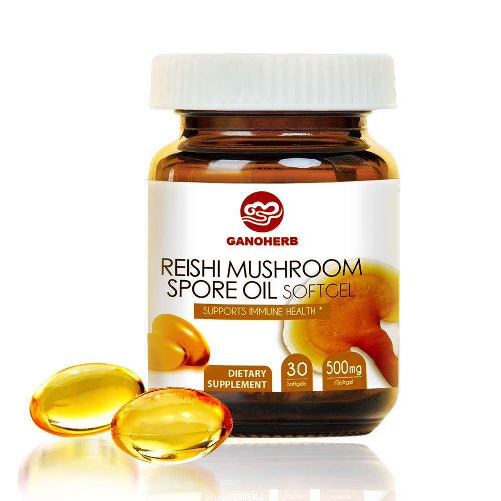 Organic Reishi Mushroom Spore Oil Supplement-USDA Ganoderma Lucidum Extract Κάψουλα-Immune Σύστημα Φυσικής Ενέργειας για την υποστήριξη της ευεξίας & Liver-Vegan, χωρίς γλουτένη GMO, 30 Veggie Softgels