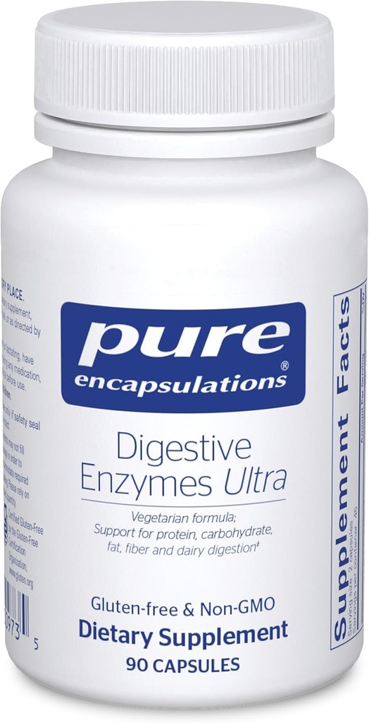 Pure Encapsulations Digestive Enzymes Ultra - Vegetarian Digestive Enzyme Συμπλήρωμα για την υποστήριξη της πρωτεΐνης, του υδατανθράκου, των ινών και της γαλακτοπαραγωγής* - 90 κάψουλες