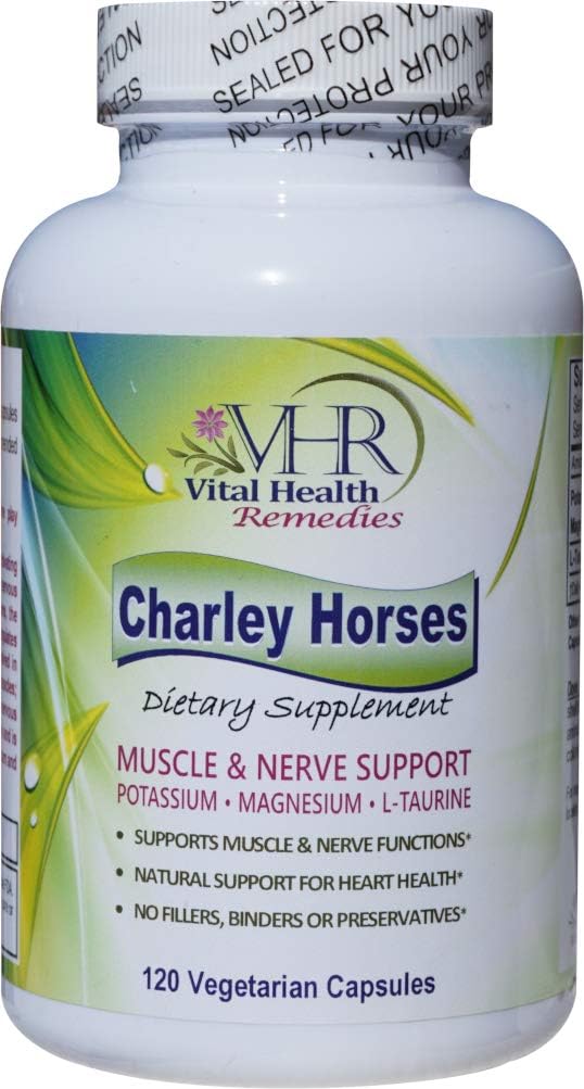 VHR Charley Horses Πλήρης μυϊκή και νευρική υποστήριξη συντηρητική-ελεύθερος Φόρμουλα με κάλιο, μαγνήσιο και L-Ταυρίνη. 120 κάψουλες χορτοφάγων.