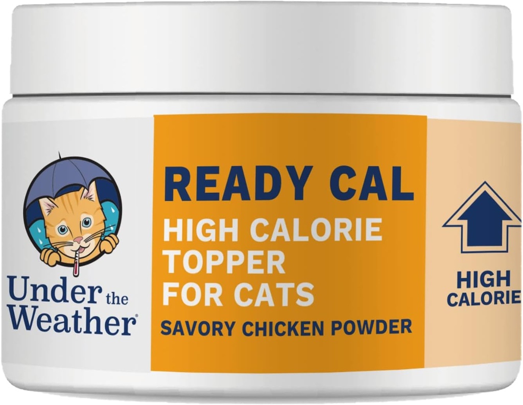 Under the Weather Ready Cal Powder for Cats | High-Calorie, Weight Gainer, Appetite Stimulant, Energy Booster Pet Supplement | 8 Ounces