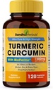 Sandhu Herbals Organic Turmeric Curcumin 120 Κάψουλες με Bioperine Black Pepper Extract Συμπλήρωμα 