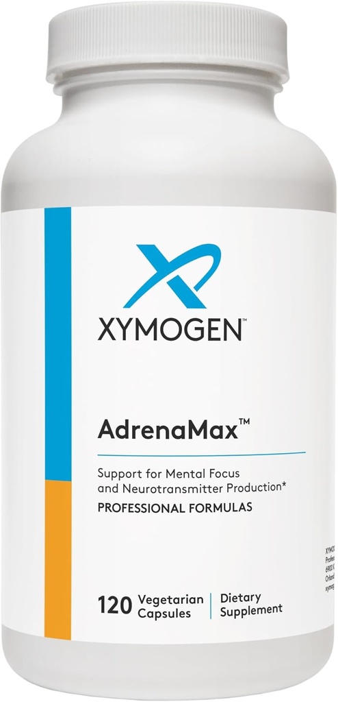 XYMOGEN AdrenaMax - L-Τυροσίνη + N-Ακετυλο-L-Cysteine NAC συμπλήρωμα - Υποστήριξη για Mood, Εστίαση, εγρήγορση και παραγωγή νευροδιαβιβαστών - Βοήθεια Διατήρηση Υγιή επίπεδα της ντοπαμίνης (120 κάψουλες)